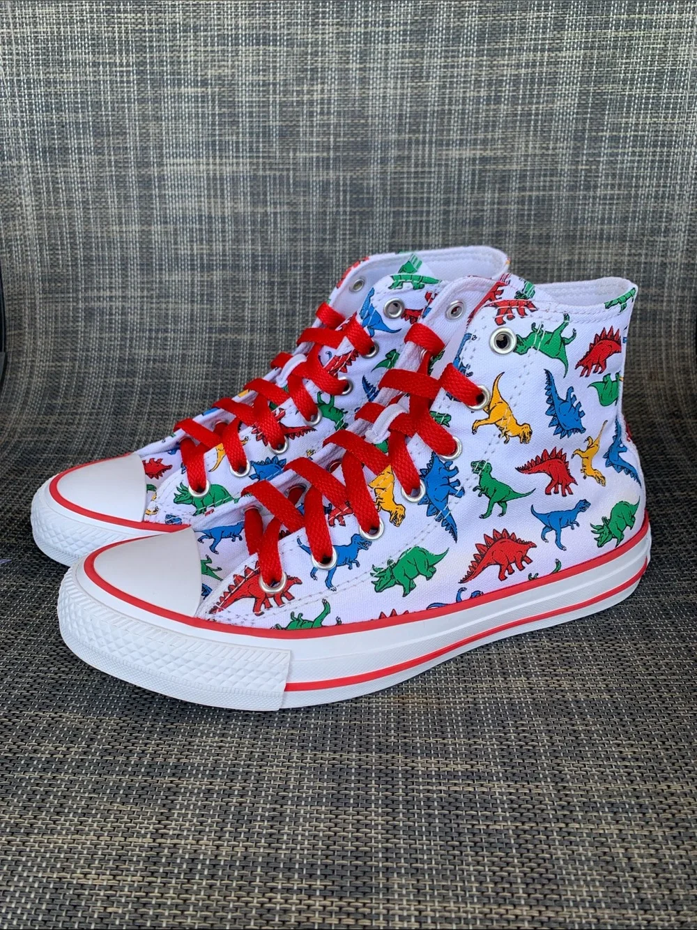 Converse All Star Dinoverse Kid High-Top Sneakers Dinosaur Print Canvas size 3.5